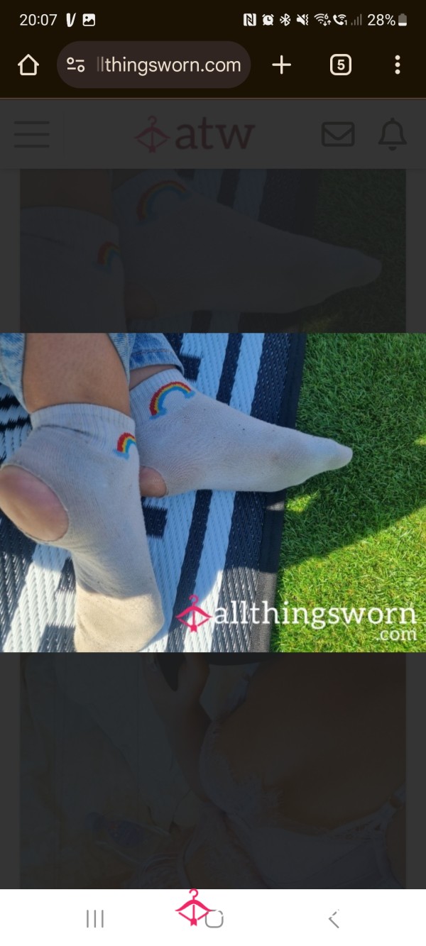Rainbow Ankle Socks With Huge Holes 🌈
