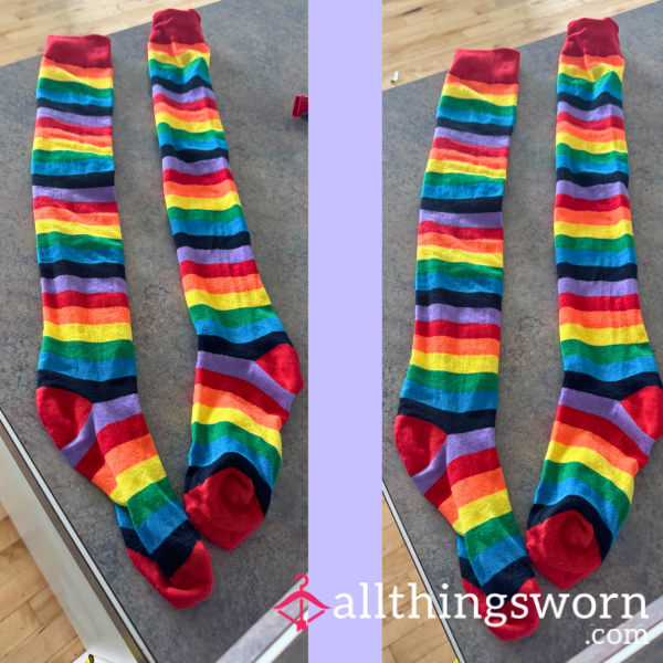 Rainbow Knee High Socks 🌈