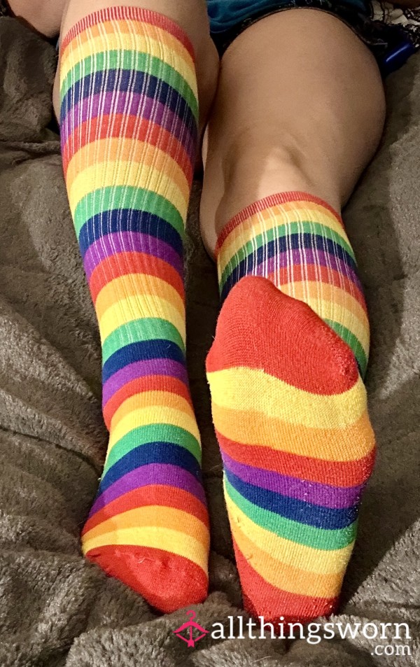 Rainbow Knee Highs