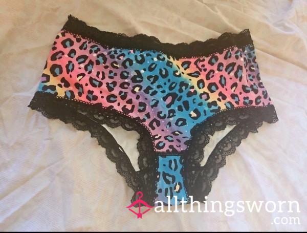 Rainbow Lace Cheetah Panties Large