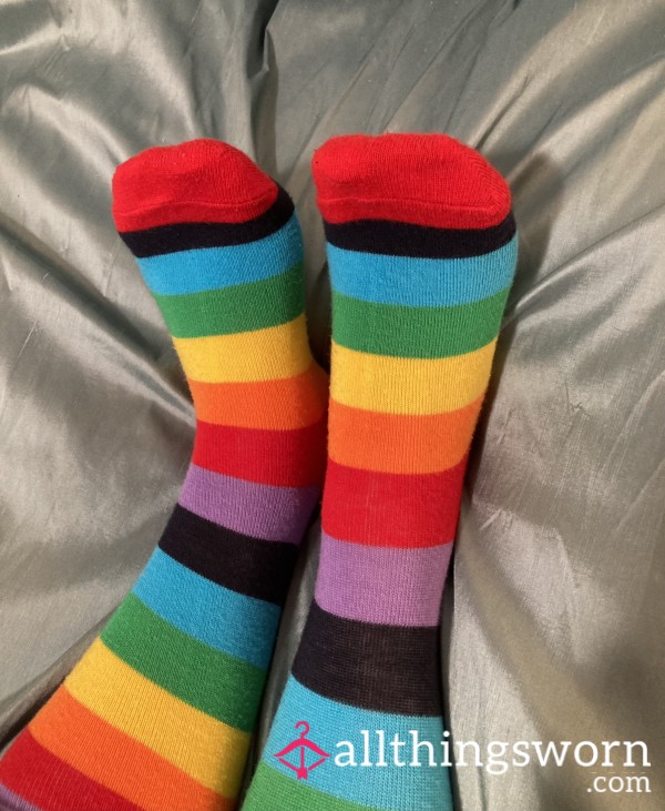 Rainbow Thigh High Stocking Socks