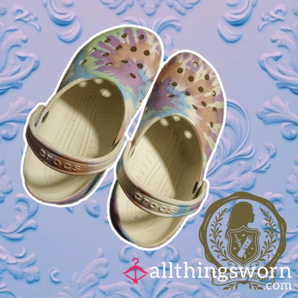 Rainbow Tiedye Crocs 🌈💦