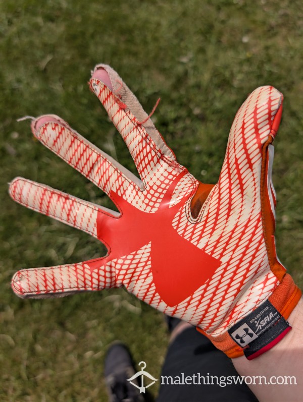 RANK! Sweaty 3 Year Used American Football 🏈 Gloves