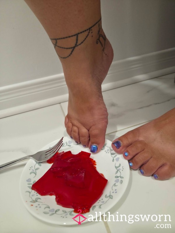 Ready To Get My Feet Nice And Messy In Some Cherry Jell-O... Care To Watch?