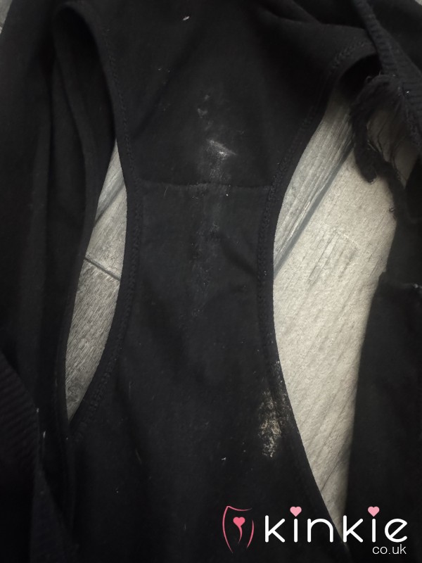 READY TO POST BLACK COTTON STAINED 48 HOUR WEAR GYM KNICKERS 😈READY TO POST