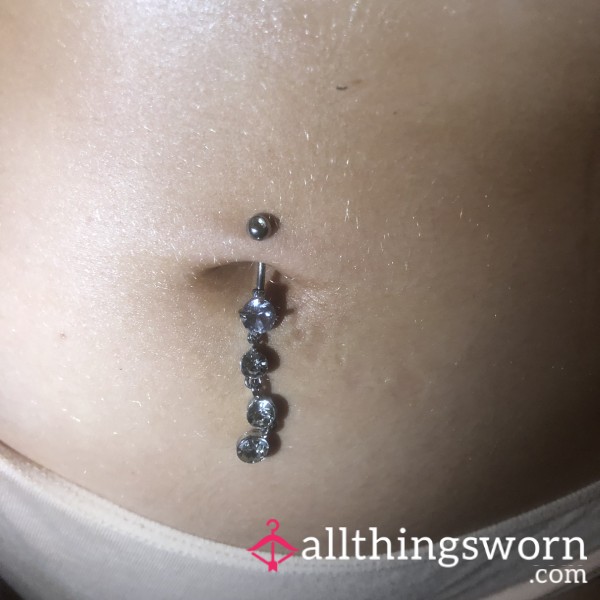 Ready To Post 💎 Diamanté Dangly Belly Bu*ton Piercing Bar 😌