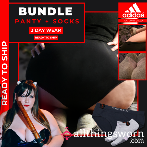 READY TO SHIP | BUNDLE | 3 DAY WEAR | Victoria's Secret Panties & Adidas Socks