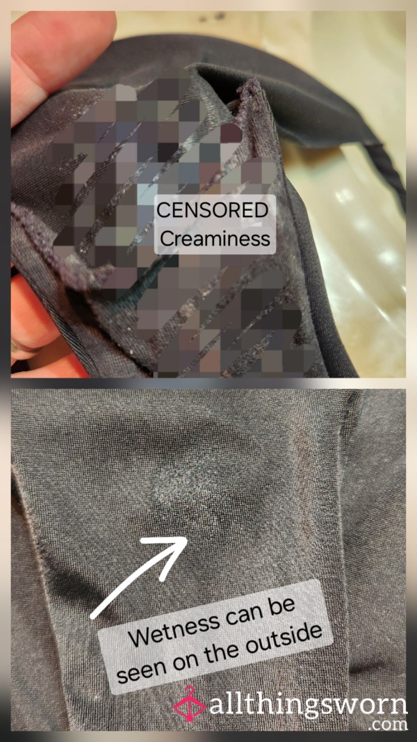 📦 Ready To Ship: Creamy Black Nylon/polyester Panties (size Xl)