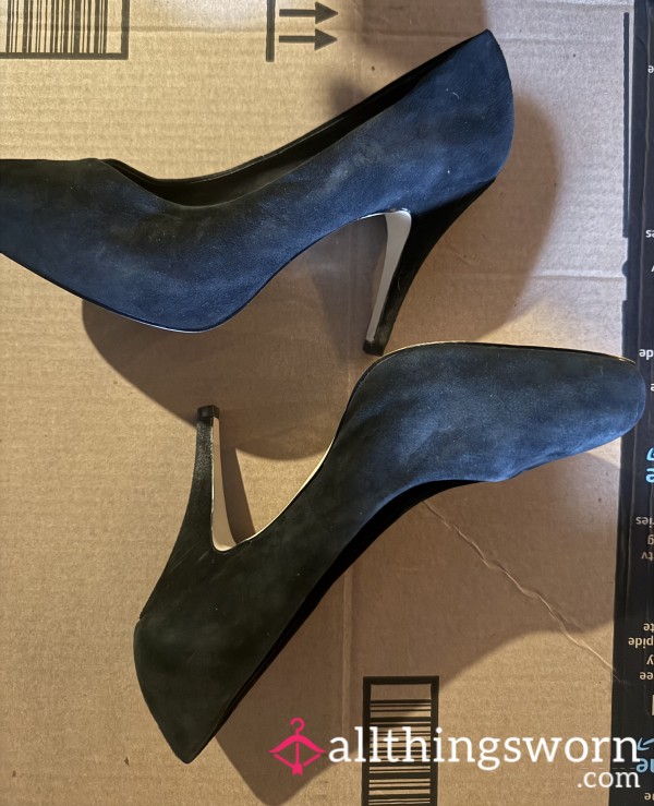 Real Black Suede High Heel Shoes
