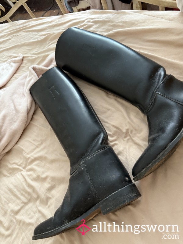 Real Leather Long Riding Boots