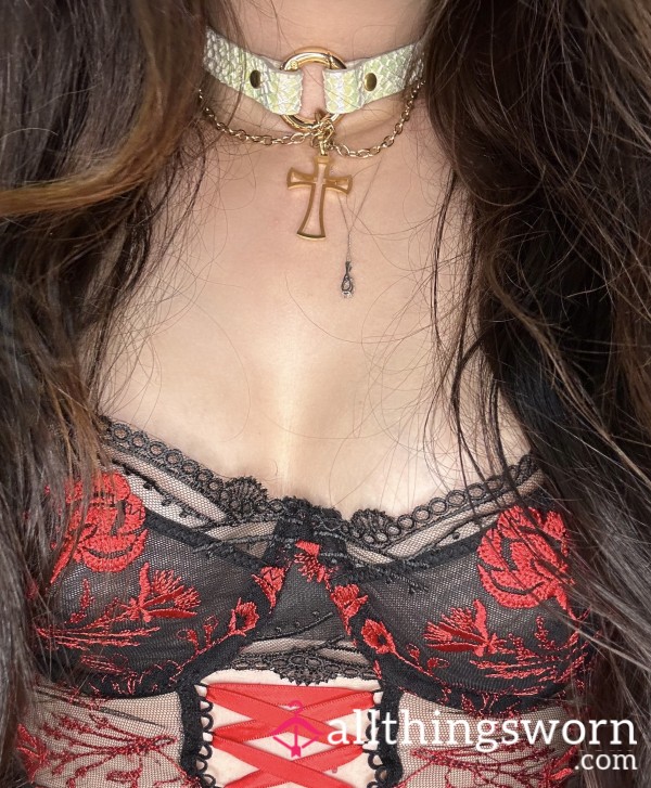 Real Leather - Python Hide - Cross Collar. 🖤