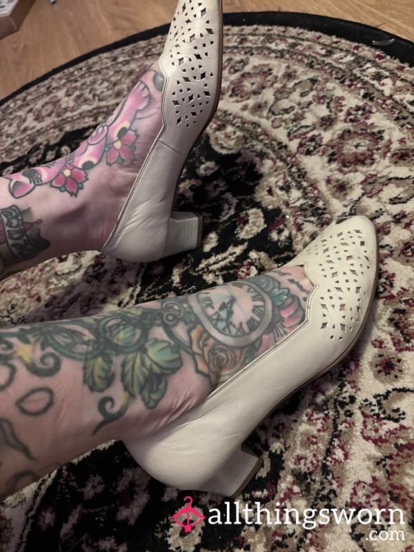 Real Vintage 1950’s Low Heeled Open Toe Shoes