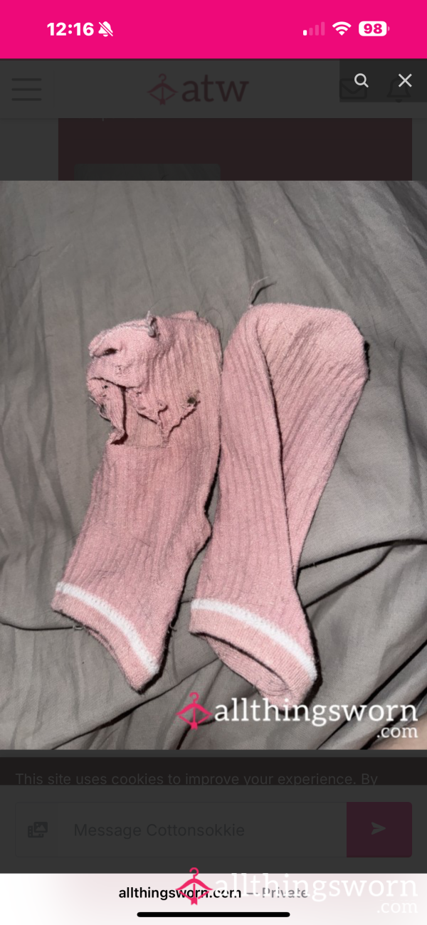 Really Old Pink Socks With Holes 🤤