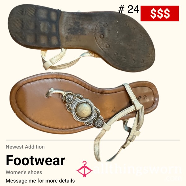 Really Old Slippers With Jewelry