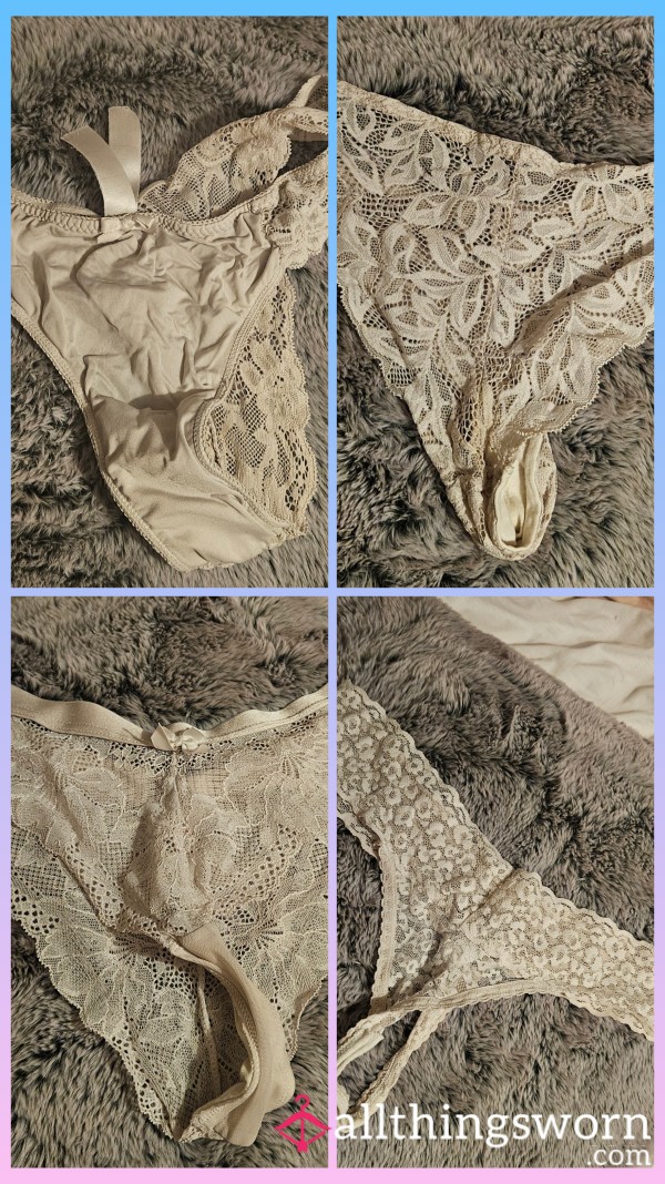 Really Old, Stained, Worn White Thongs
