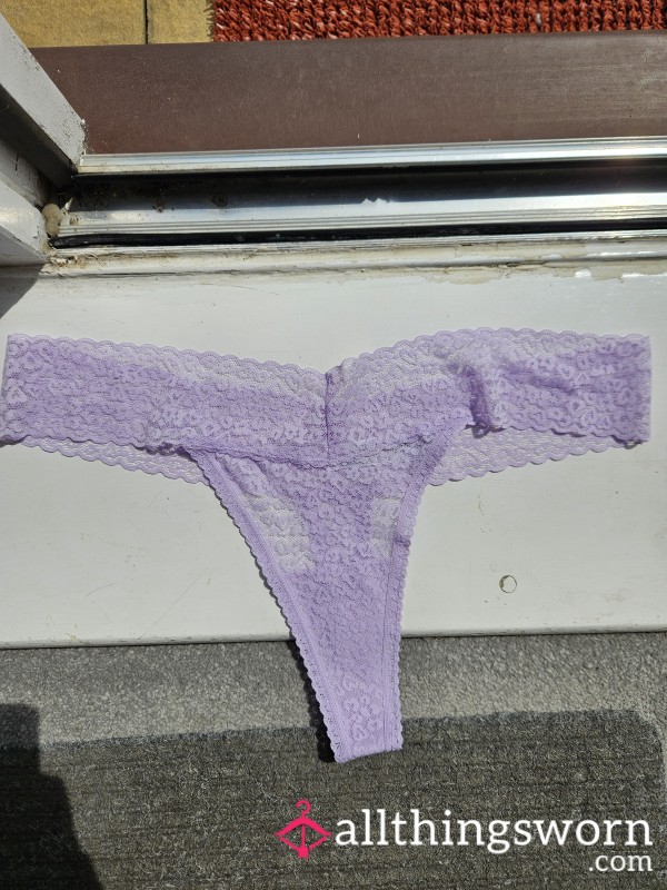 Really Pretty Lacey Lilac Worn Thong #lace#thonglovers#wornunderwear