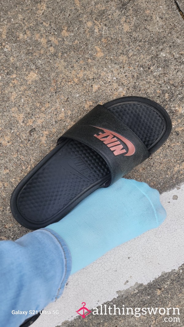 Really Used Nike Slides With A Bad Foot Smell.