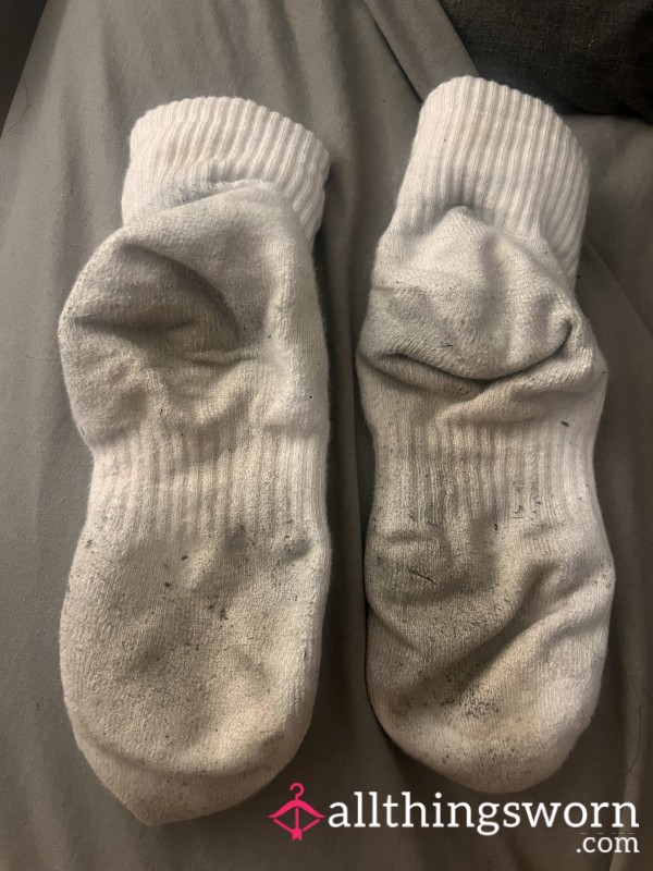 Really Well Worn Double Pair Of Gym Socks