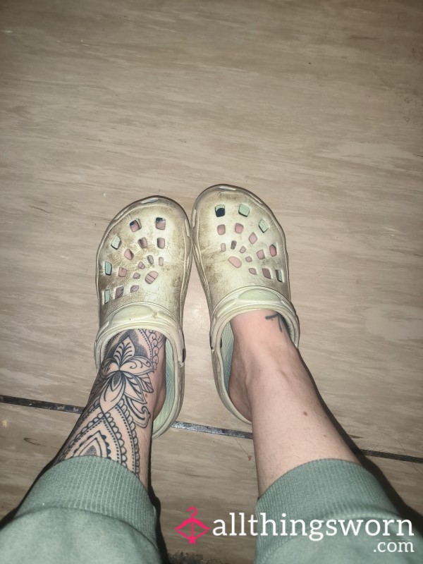 Really Worn Crocs Used As Slippers And Also Wore Around Outside
