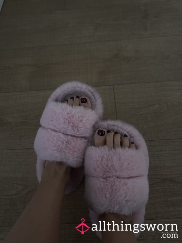 Really Worn Pink Slippers