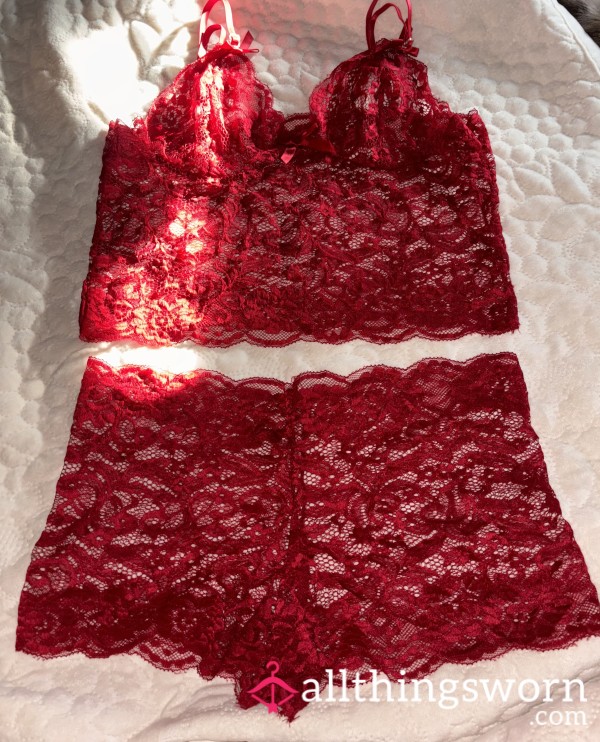Red 2 Piece Lingerie Set