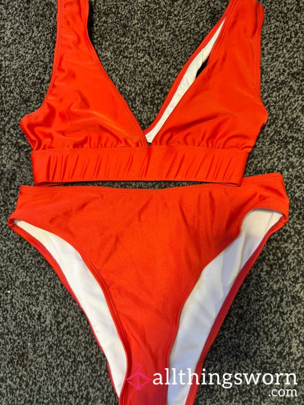 Red 2 Piece Swim Wear