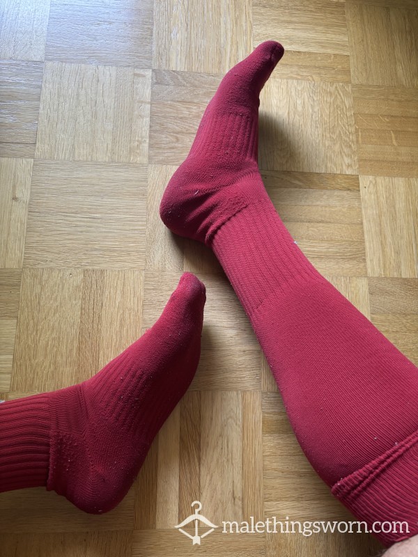 Red Nike Rugby Socks — Extra Sweaty With Rugby Pitch Gra**