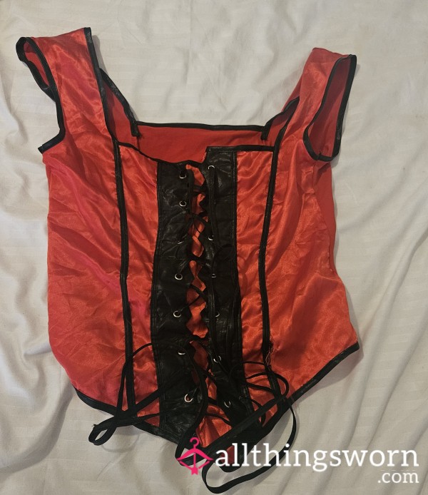 Red And Black Corset Top Size 12 To 14