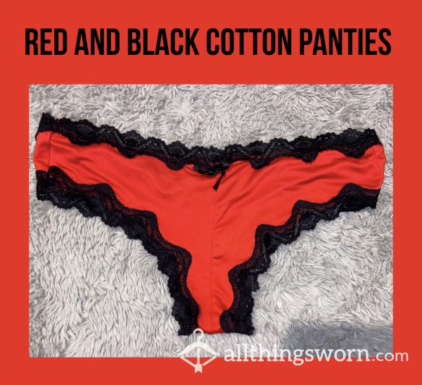 *reduced* Red And Black Cotton Panties♥️