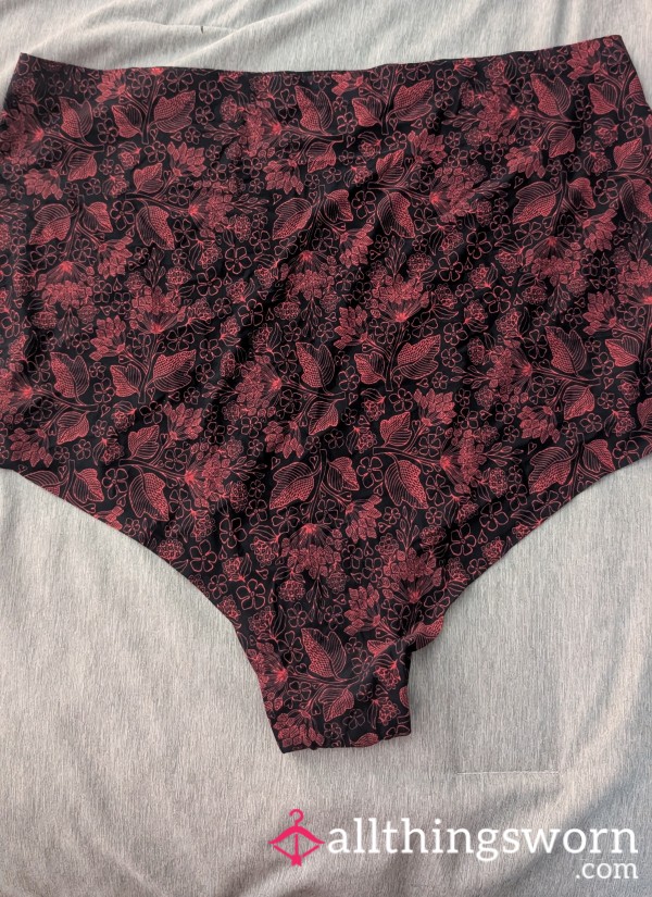 Red And Black High Waisted Panties