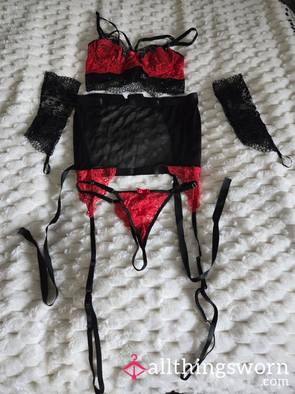 Red And Black Lingerie Set