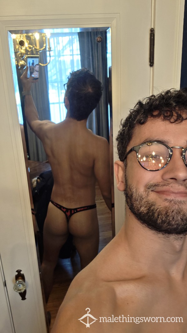 Red And Black Thong With Elephant Trunk D*ck