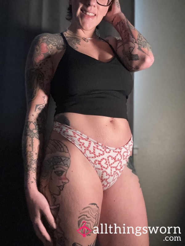 Red And White Cotton Thong