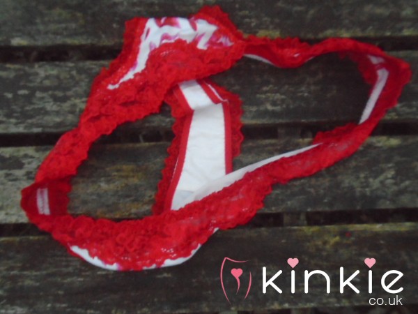 💕Red And White Thong💕