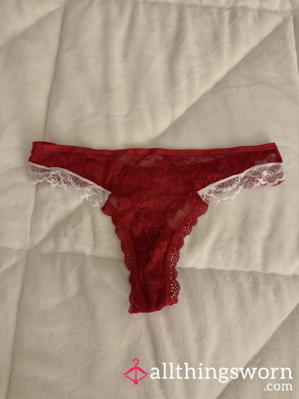 Red And White Thong
