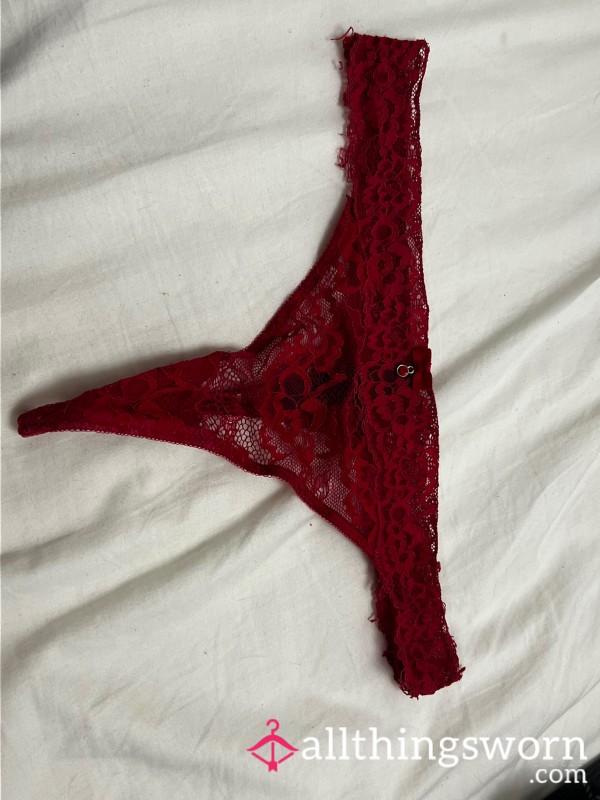 Red AS Lacy Thong
