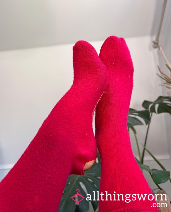 Red Bamboo Socks 24 Hour Wear, Work, Yoga And To Bed