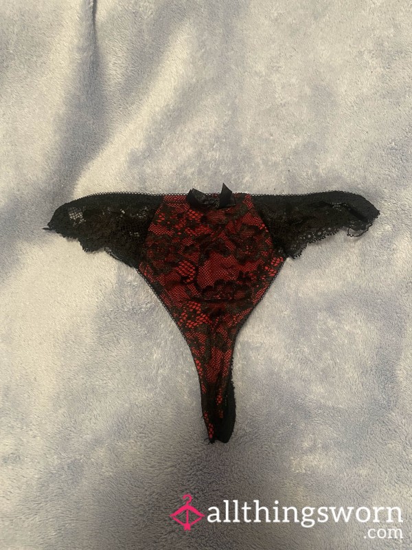 ❤️ Red & Black Thongs 🖤