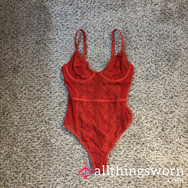 Red Body Suit Lacey Lingerie Piece