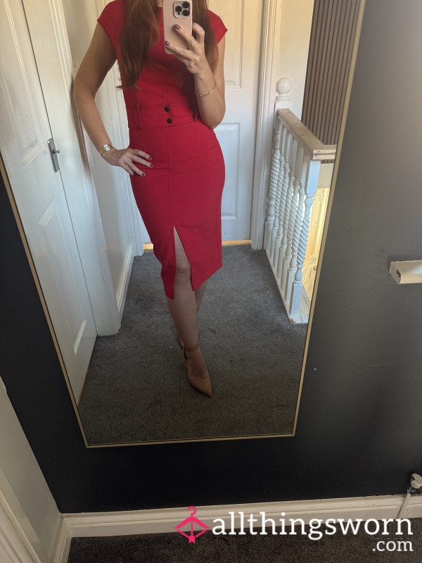 Red Bodycon Office Dressb