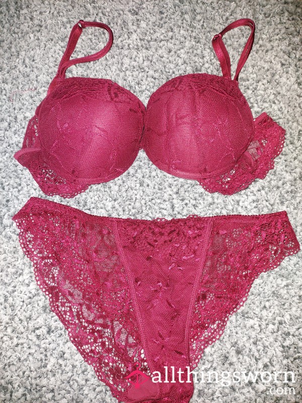 Red Bra And Panty Set