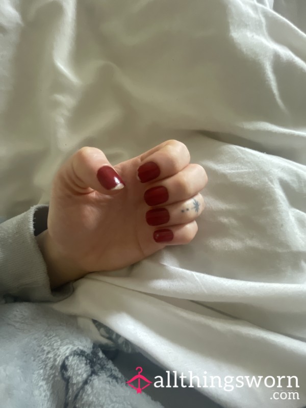 Red Chipped Press On Nails ❤️💅