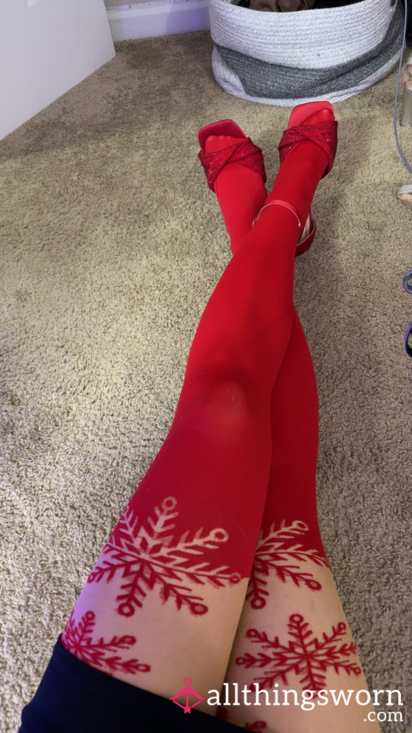 Red Christmas Pantyhose/ Stockings