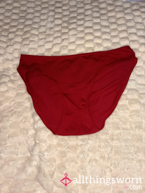 Red Cotton Bikini Panties