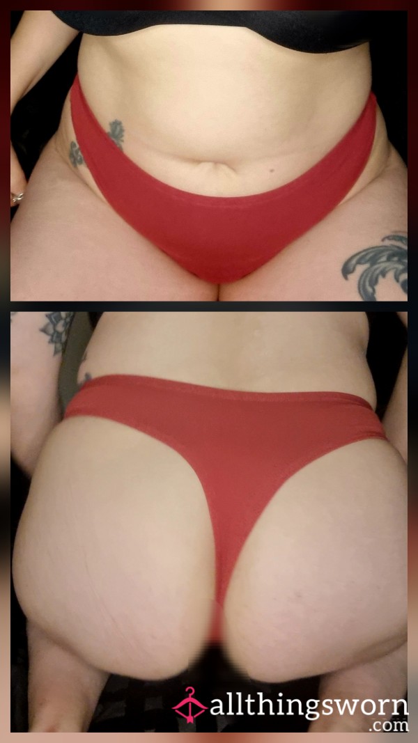 Red Cotton Thong