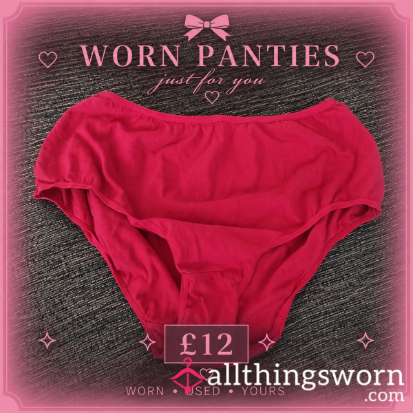 Red Cotton Panties – Worn Pair