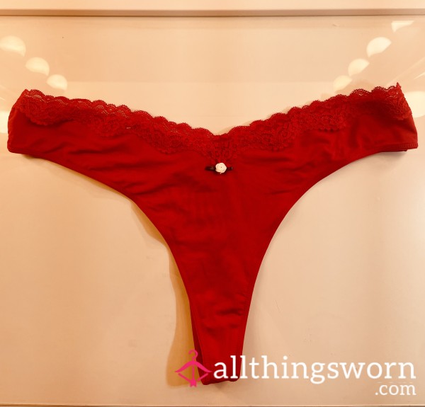 Red Cotton Thong