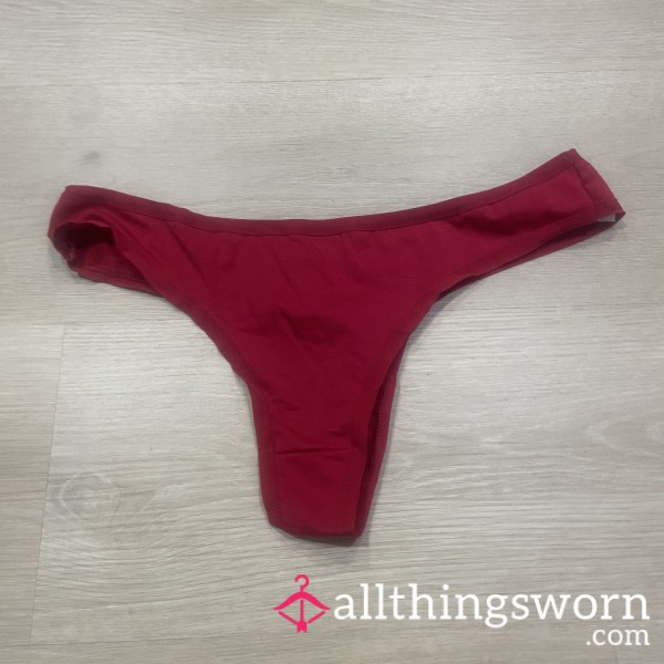 Red Cotton Thong