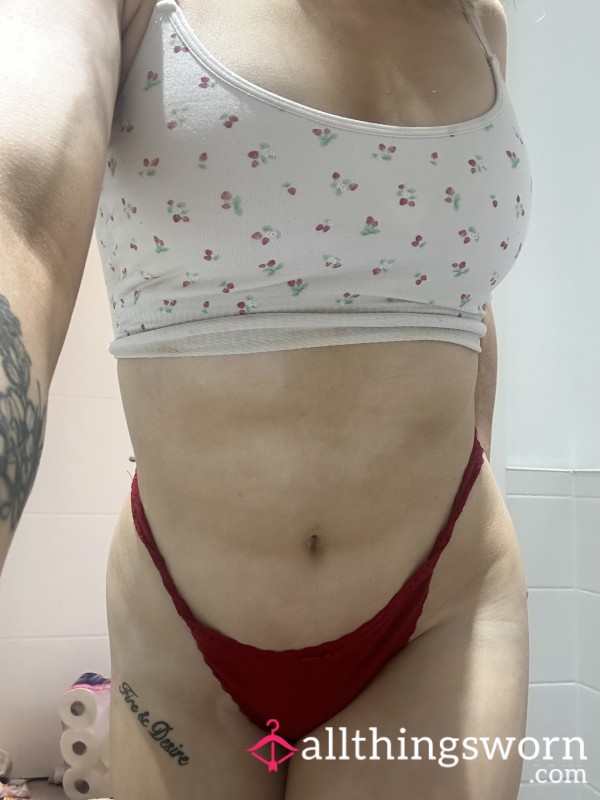 Red  Cotton Thong