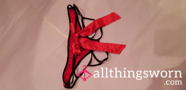 Red Crotch Less With Cute Bow Ann Summers Panties